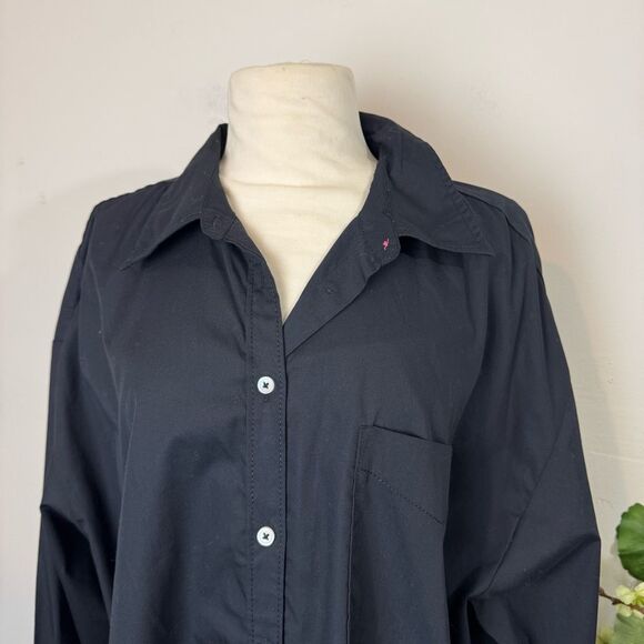 Maeve * The Bennett buttondown shirt nwt new black Anthropologie medium - Picture 4 of 11